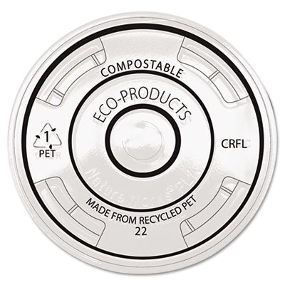 Eco-Products® Recycled Content Clear Plastic Cold Drink Cup Lids, Fits 9 oz to 24 oz Cups, Clear, 100/Pack, 10 Packs/Carton Cold Cup Lids - Office Ready