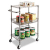 Alera® Three-Tier Wire Cart with Basket, 28w x 16d x 39h, Black Anthracite Carts & Stands-Utility Cart - Office Ready