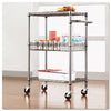 Alera® Three-Tier Wire Cart with Basket, 28w x 16d x 39h, Black Anthracite Carts & Stands-Utility Cart - Office Ready