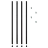 Alera® Wire Shelving Stackable Posts, 36 "High, Black, 4/Pack  - Office Ready