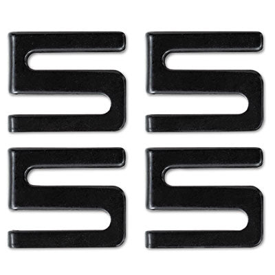 Alera® Shelf Connecting S Hooks, Metal, Black, 4 Hooks/Pack Shelving Units-Parts-Hooks/Clips - Office Ready