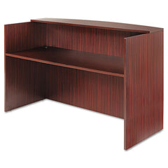 Alera® Valencia™ Series Reception Desk with Transaction Counter, 71" x 35.5" x 29.5" to 42.5", Mahogany