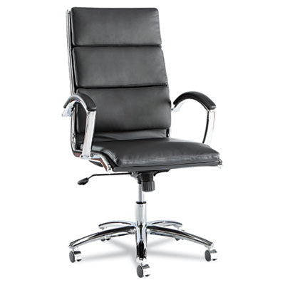 Alera® Neratoli® High-Back Slim Profile Chair, Faux Leather, 275 lb Cap, 17.32