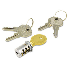 Alera® Lock Core for Metal Pedestals, Chrome