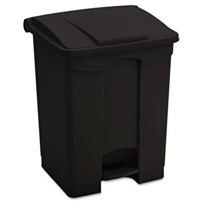 Safco?« Large Capacity Plastic Step-On Receptacle, 17 gal, Plastic, Black Indoor All-Purpose Waste Bins - Office Ready