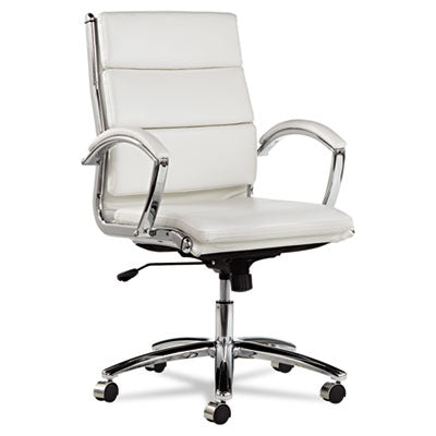 Alera® Neratoli® Mid-Back Slim Profile Chair, Faux Leather, Up to 275 lb, 18.3