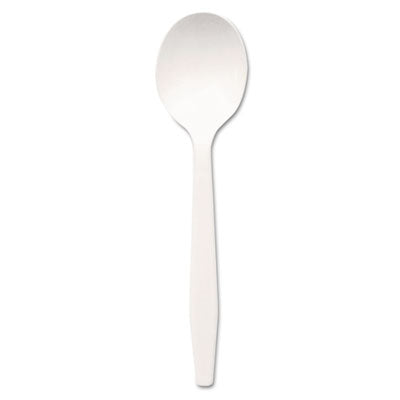 Dixie® Plastic Cutlery, Mediumweight Soup Spoons, White, 1,000/Carton Utensils-Disposable Soup Spoon - Office Ready