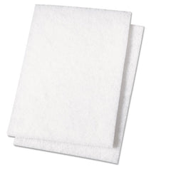 Boardwalk® Light Duty Scour Pad, White, 6 x 9, White, 20/Carton