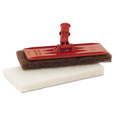 3M™ Doodlebug™ Intro Kit, 4.63 x 10, Orange Pole Block Scrub Pad Holders - Office Ready