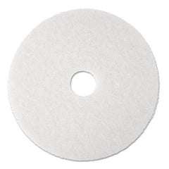 Boardwalk® Polishing Floor Pads, 19" Diameter, White, 5/Carton