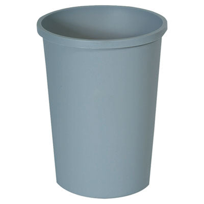 Rubbermaid® Commercial Untouchable® Large Plastic Round Waste Receptacle, 11 gal, Plastic, Gray Indoor All-Purpose Waste Bins - Office Ready