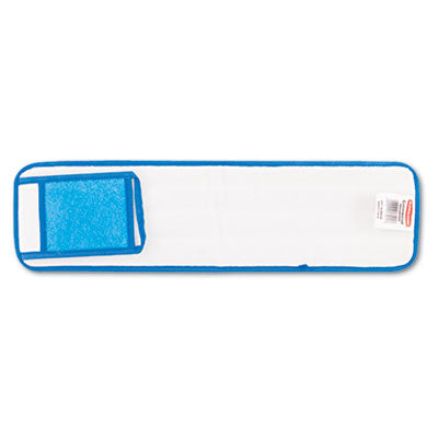 Rubbermaid® Commercial Microfiber Wet Mopping Pad, 24 in. Long, Split Nylon/Polyester Blend, Blue Mop Heads-Wet Pad - Office Ready