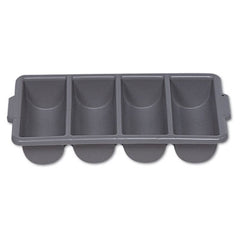 Rubbermaid® Commercial Cutlery Bin, 4 Compartments, Plastic, 11.5 x 21.25 x 3.75, Plastic, Gray