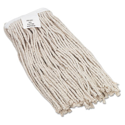 Boardwalk® Cut-End Wet Mop Heads, Value Standard Head, Rayon Fiber, Cut-End, Size No. 16, White, 12/Carton Mop Heads-Wet - Office Ready