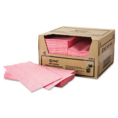 Chix® Wet Wipes, 11 1/2 x 24, White/Pink, 200/Carton
