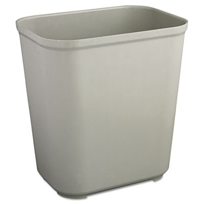 Rubbermaid® Commercial Fire Resistant Wastebasket, 7 gal, Fiberglass, Gray Deskside All-Purpose Wastebaskets - Office Ready
