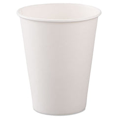 Dart® Single-Sided Poly Paper Hot Cups, 8 oz, White, 50/Bag, 20 Bags/Carton