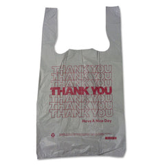 Barnes Paper Company Plastic Thank-You T-Sack, 2 mil, 4" x 15", White, 2,000/Carton