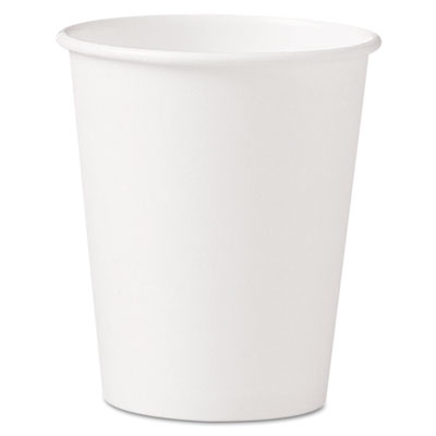 Dart® Single-Sided Poly Paper Hot Cups, 10 oz, White, 50 Sleeve, 20 Sleeves/Carton Cups-Hot Drink, Paper - Office Ready
