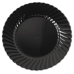 WNA Classicware® Plastic Dinnerware, 6" dia, Black, 10/Pack, 18 Packs/Carton
