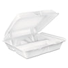 Dart® Foam Hinged Lid Containers, 3-Compartment, 8 oz, 9 x 9.4 x 3, White, 200/Carton Takeout Food Containers - Office Ready