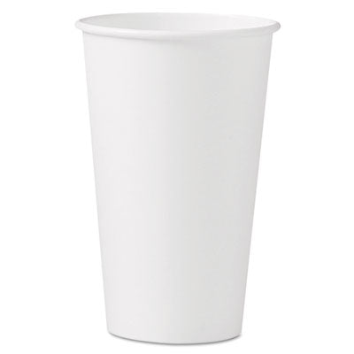 Dart® Single-Sided Poly Paper Hot Cups, 16 oz, White, 50 Sleeve, 20 Sleeves/Carton Cups-Hot Drink, Paper - Office Ready