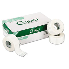 Curad® First Aid Cloth Silk Tape, Heavy-Duty, Acrylic/Silk, 1" x 10 yds, White, 12/Pack