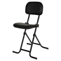 Alera® IL Series Height-Adjustable Folding Stool, Supports Up to 300 lb, 27.5" Seat Height, Black