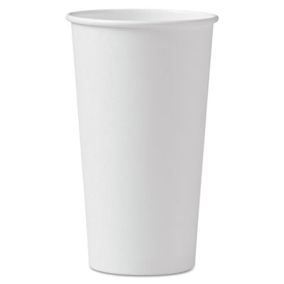 Dart® Single-Sided Poly Paper Hot Cups, 20 oz, White, 600/Carton Cups-Hot Drink, Paper - Office Ready