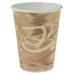 Dart® Mistique® Hot Paper Cups, 12 oz, Printed, Brown, 50/Sleeve, 20 Sleeves/Carton