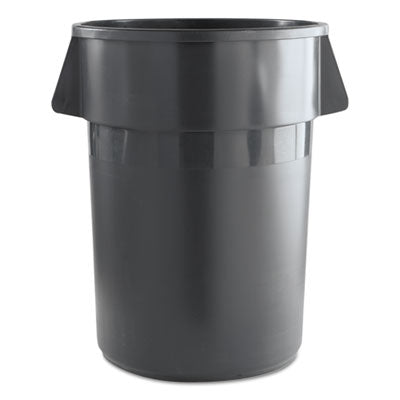 Boardwalk® Round Waste Receptacle, Plastic, 44 gal, Gray Waste Receptacles-Outdoor All-Purpose Waste Bins - Office Ready