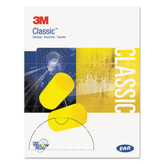 3M™ E·A·R™ Classic™ Small Earplugs in Pillow Paks, Cordless, PVC Foam, Yellow, 200 Pairs/Box