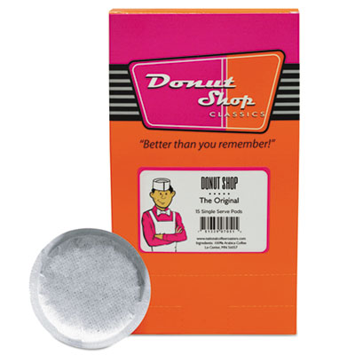 National Coffee Roasters Donut Shop Coffee Pods, Medium Roast, 15/Box Beverages-Coffee, Pod - Office Ready