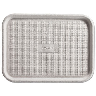 Chinet® Savaday® Molded Fiber Food Trays, 1-Compartment, 16 x 12, White, 200/Carton Food Containers-Compartment/Meal Tray, Molded Fiber - Office Ready