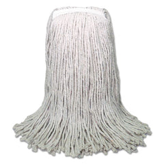 Boardwalk® Banded Cotton Mop Heads, Cotton, Cut-End, White, 16 oz, 12/Carton