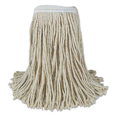 Boardwalk® Banded Cotton Mop Heads, 24oz, White, 12/Carton Mop Heads-Wet - Office Ready