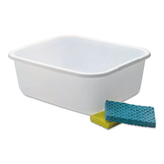Rubbermaid® Microban® Dishpan, 4.5 gal, 14.5" x 12.5" x 5.7", White, 6/Carton
