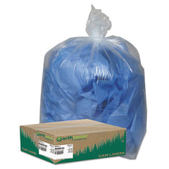 Earthsense® Commercial Linear Low Density Clear Recycled Can Liners, 33 gal, 1.25 mil, 33" x 39", Clear, 100/Carton