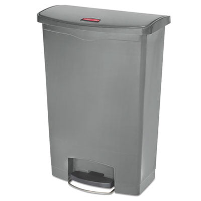 Rubbermaid® Commercial Streamline® Resin Step-On Container, Front Step Style, 24 gal, Polyethylene, Gray Indoor All-Purpose Waste Bins - Office Ready