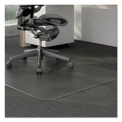 Alera® Studded Chair Mat for Low Pile Carpet, 46 x 60, Rectangular, Clear Mats-Chair Mat - Office Ready