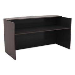 Alera® Valencia™ Series Reception Desk with Transaction Counter, 71" x 35.5" x 29.5" to 42.5", Espresso