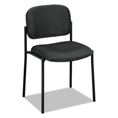 HON® VL606 Stacking Guest Chair without Arms, Supports Up to 250 lb, Charcoal Seat/Back, Black Base