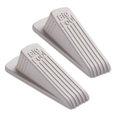 Master Caster® Big Foot® Doorstop, No Slip Rubber Wedge, 2.25w x 4.75d x 1.25h, Beige, 2/Pack Door Hardware-Wedge Doorstop - Office Ready