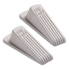 Master Caster® Big Foot® Doorstop, No Slip Rubber Wedge, 2.25w x 4.75d x 1.25h, Beige, 2/Pack