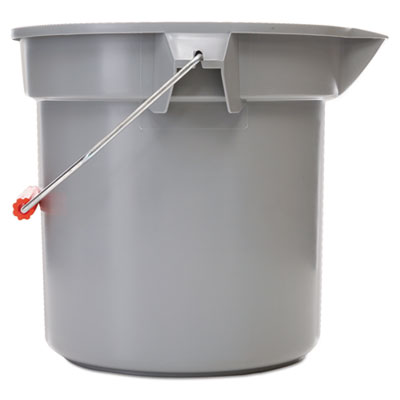 Rubbermaid® Commercial BRUTE® Round Utility Pail, Plastic, Gray, 12