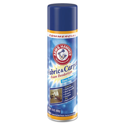 Arm & Hammer™ Fabric and Carpet Foam Deodorizer, Fresh Scent, 15 oz Aerosol Spray, 8/Carton Air Fresheners/Odor Eliminators-Aerosol Spray - Office Ready
