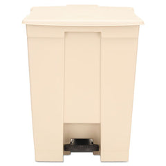 Rubbermaid® Commercial Step-On Receptacle, Rectangular, Polyethylene, 18 gal, Beige