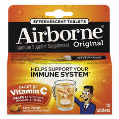 Airborne® Immune Support Effervescent Tablet, Zesty Orange, 10/Box, 72 Boxes/Carton