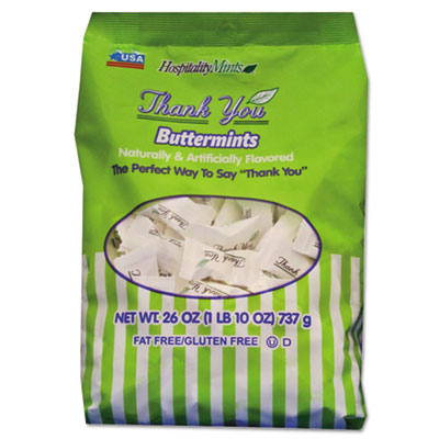 Hospitality Thank You Buttermints, 26 oz Bag Breath Mints - Office Ready