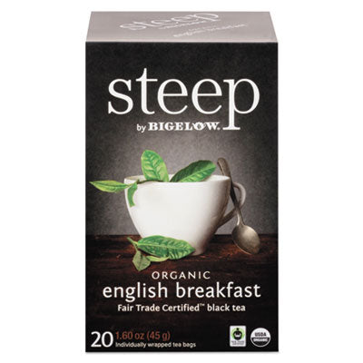 Bigelow® steep Tea, English Breakfast, 1.6 oz Tea Bag, 20/Box Beverages-Tea Bag - Office Ready